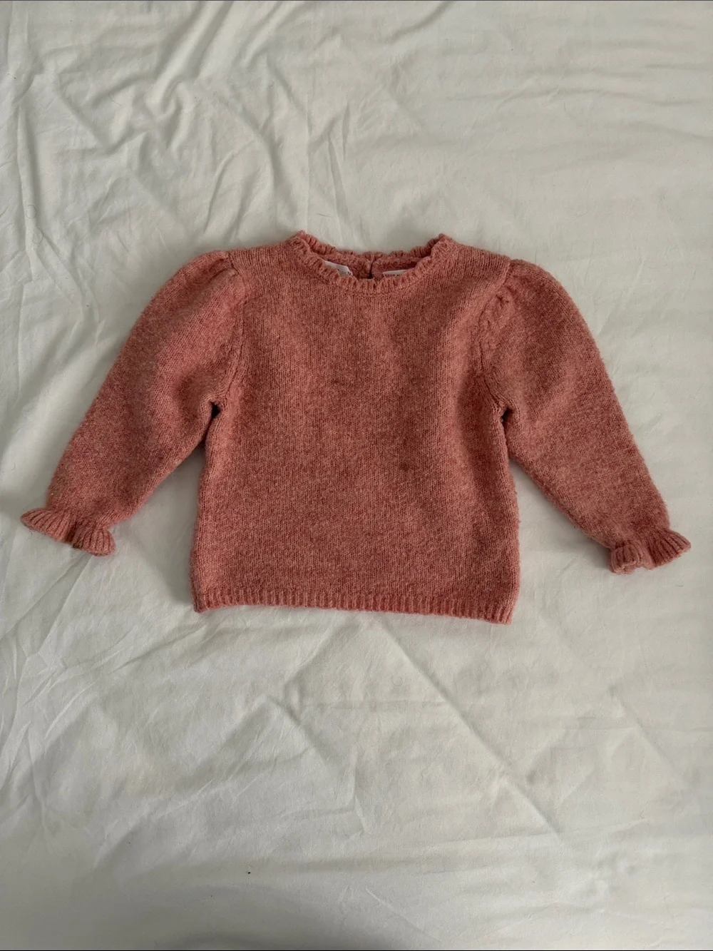 Zara and bush peach and Cream Knit Bear Sweater size 6-9months